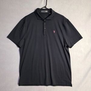 G/Fore Boeing Mens Black Perforated Stripe Golf Polo Size XL